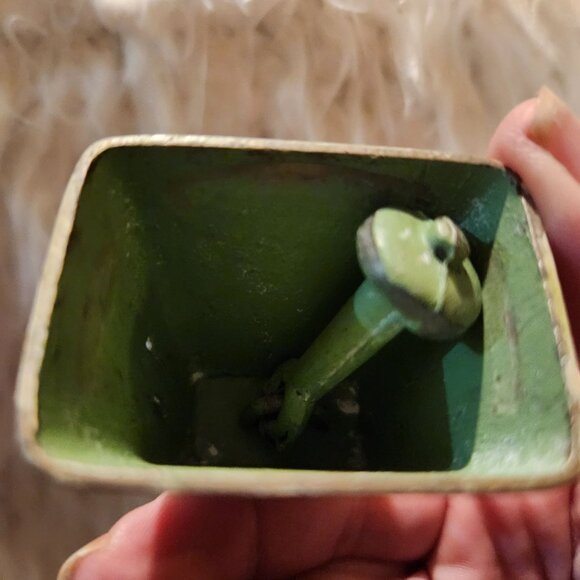 Vintage Hand-Painted Cast Iron Bell With Mushroom Design & Tassel - Picture 6 of 6